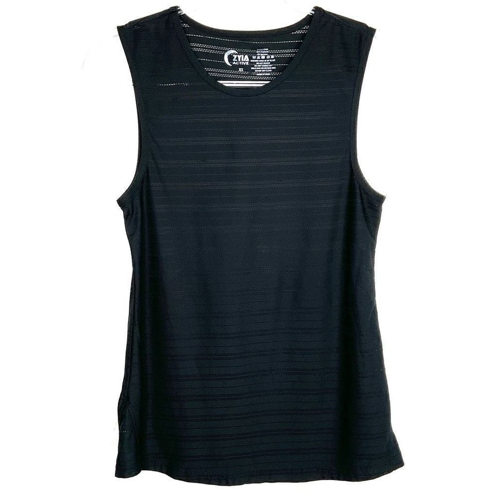 Zyia Active Black Luxe Muscle Tank Top XS X-Small